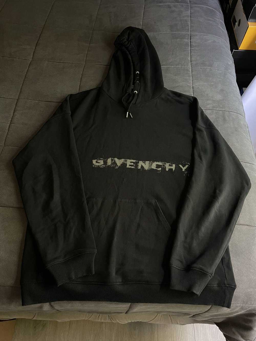 Givenchy Givenchy Distressed Logo Black Hoodie - image 1