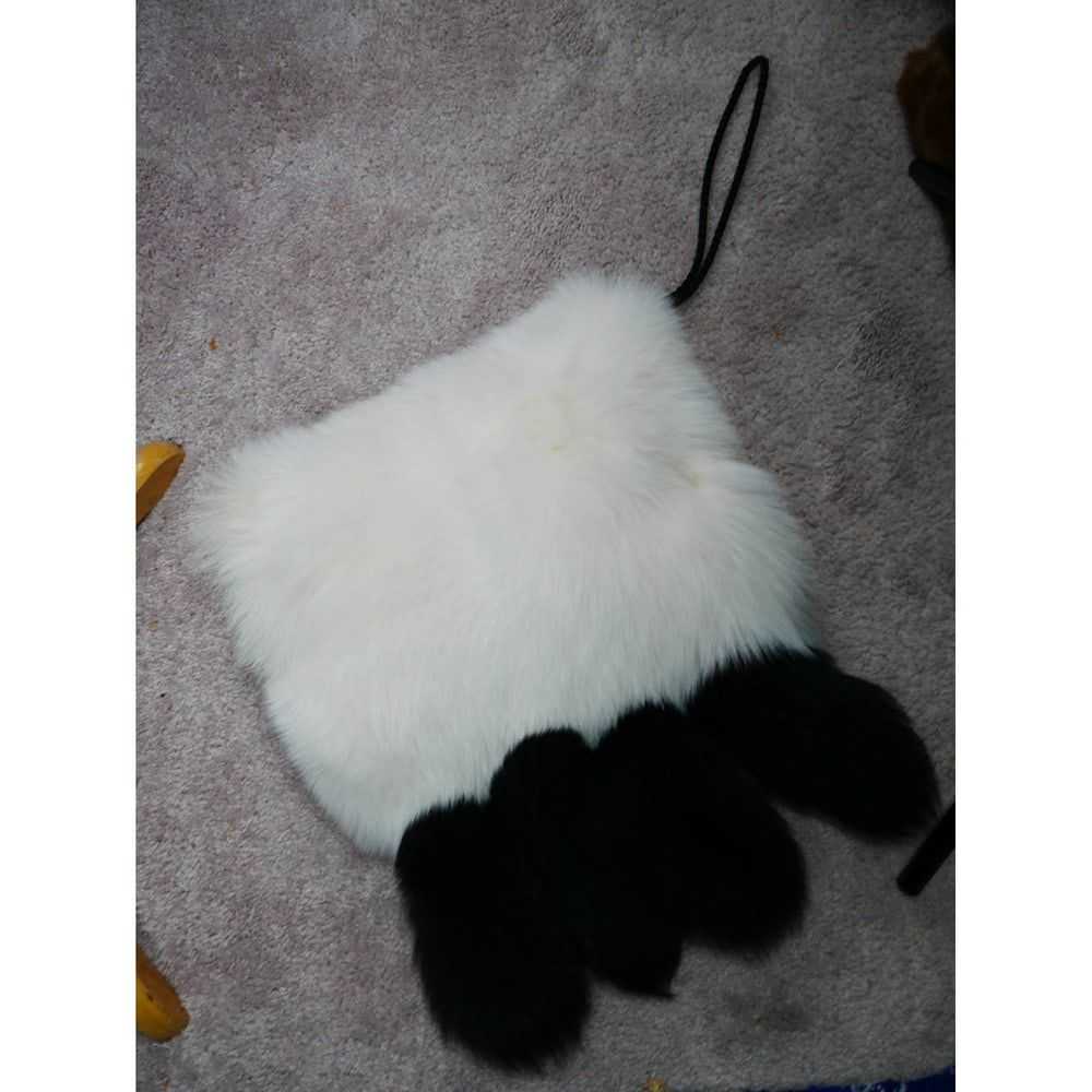 Gorgeous Designer Black & White Fox Fur Muff purs… - image 1