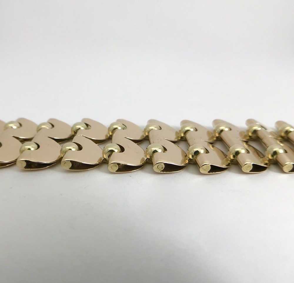 Vintage 1940's 1950's Wide Chain Link Bracelet 14… - image 9