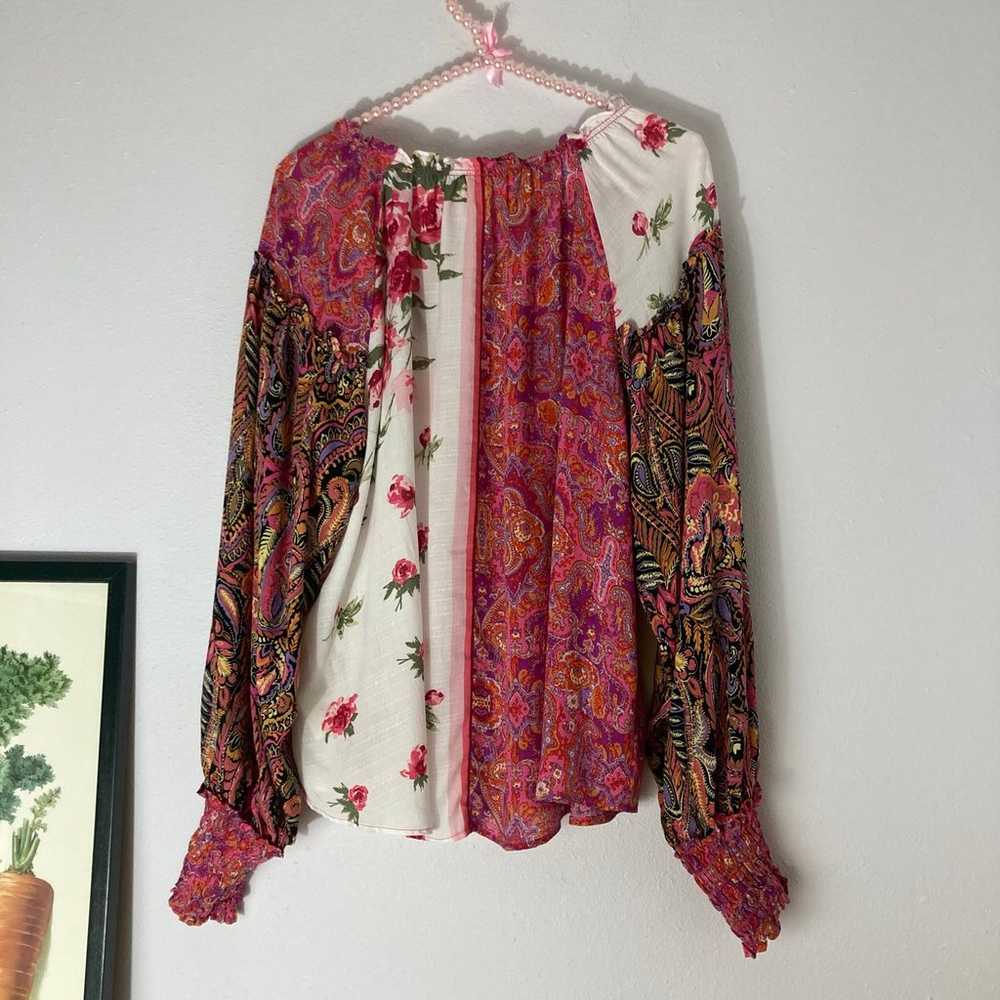 Free People Gemini patchwork top size S - image 4