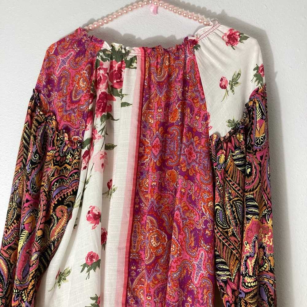 Free People Gemini patchwork top size S - image 5