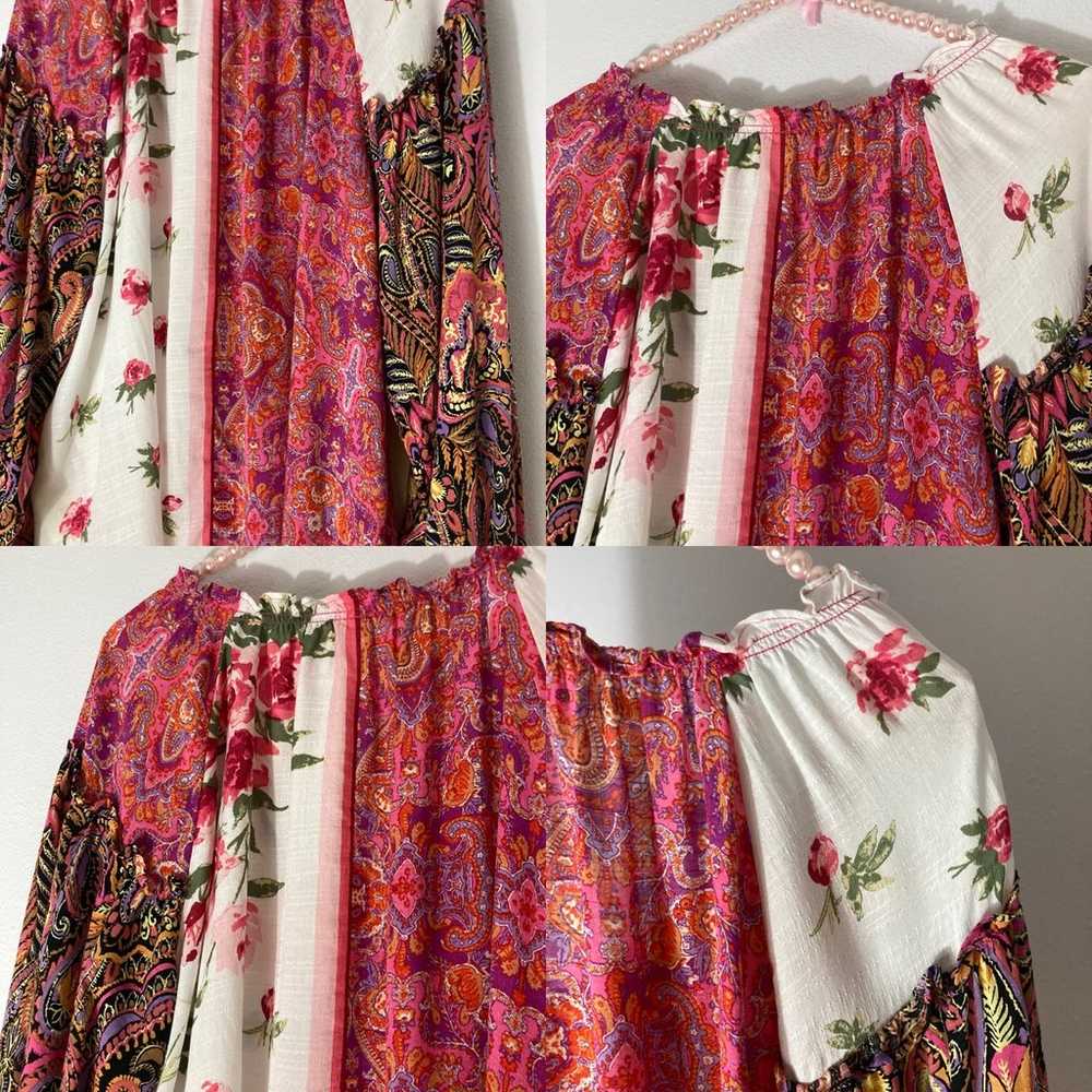 Free People Gemini patchwork top size S - image 6