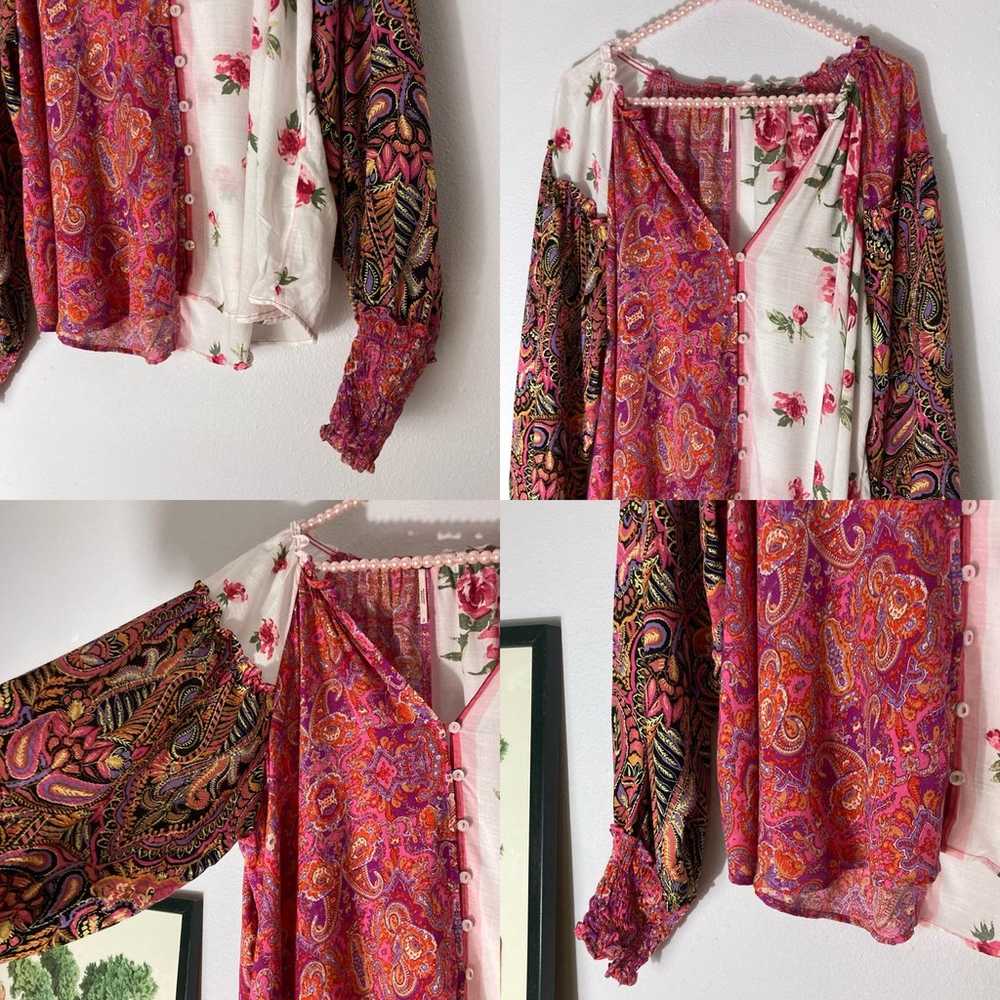 Free People Gemini patchwork top size S - image 8