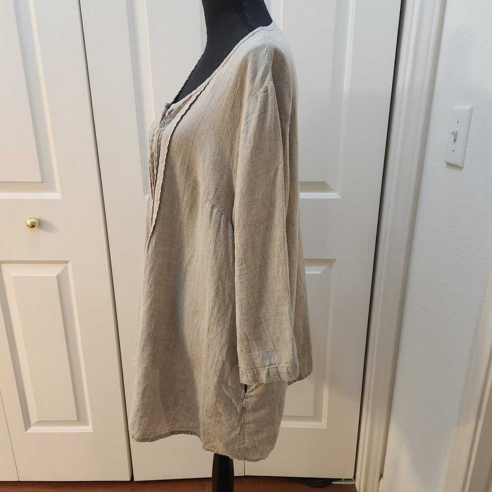 Flax size Med Beige Tunic Top with Pockets - image 4