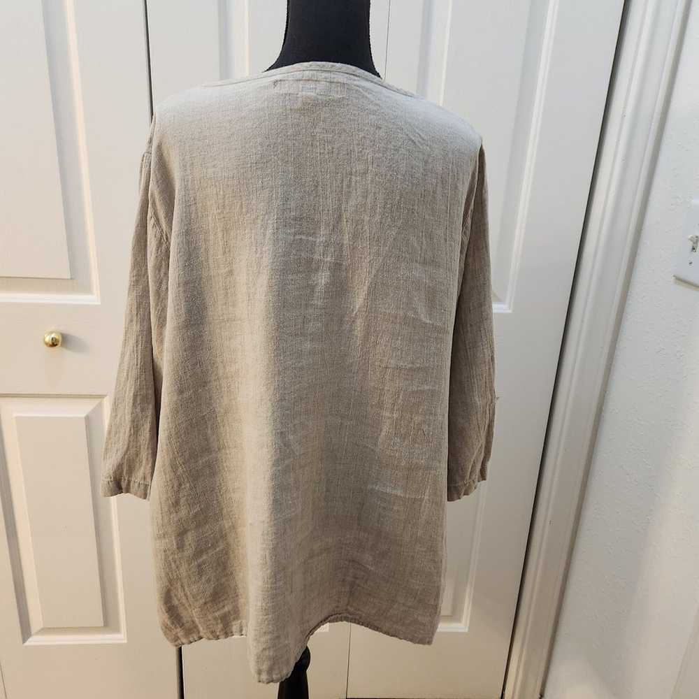 Flax size Med Beige Tunic Top with Pockets - image 6