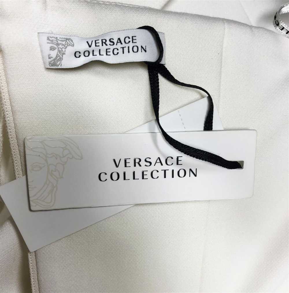 New VERSACE COLLECTION STUD EMBELLISHED WHITE DRE… - image 4