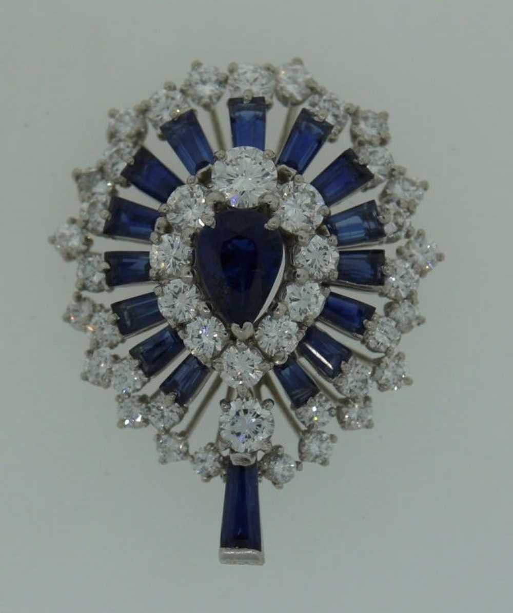 Oscar Heyman Sapphire Diamond Platinum Necklace B… - image 11
