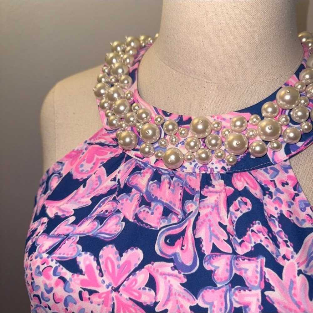 Lilly Pulitzer XS Shawn Halter Top Navy Pink Pear… - image 6