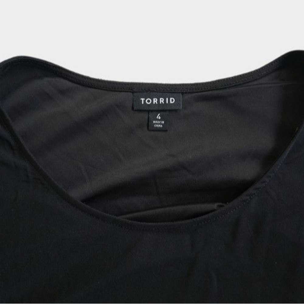 Torrid TORRID Size 4 Flutter Sleeve Black Blouse … - image 5