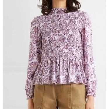 See by Chloé Purple  Shirred Printed Multicolor Bl