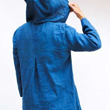 Hooded linen tunic, linen sweatshirt, loose fit h… - image 1
