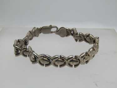 Vintage Sterling X Link Bracelet 7.25", Milor, It… - image 1