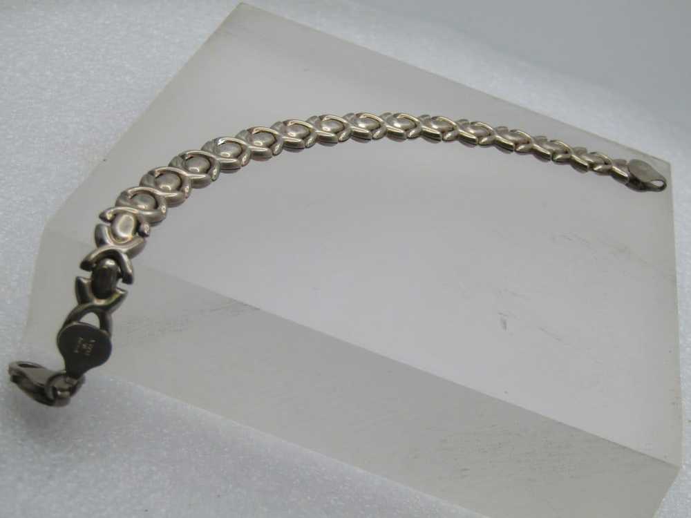 Vintage Sterling X Link Bracelet 7.25", Milor, It… - image 3