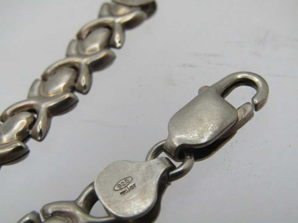 Vintage Sterling X Link Bracelet 7.25", Milor, It… - image 6