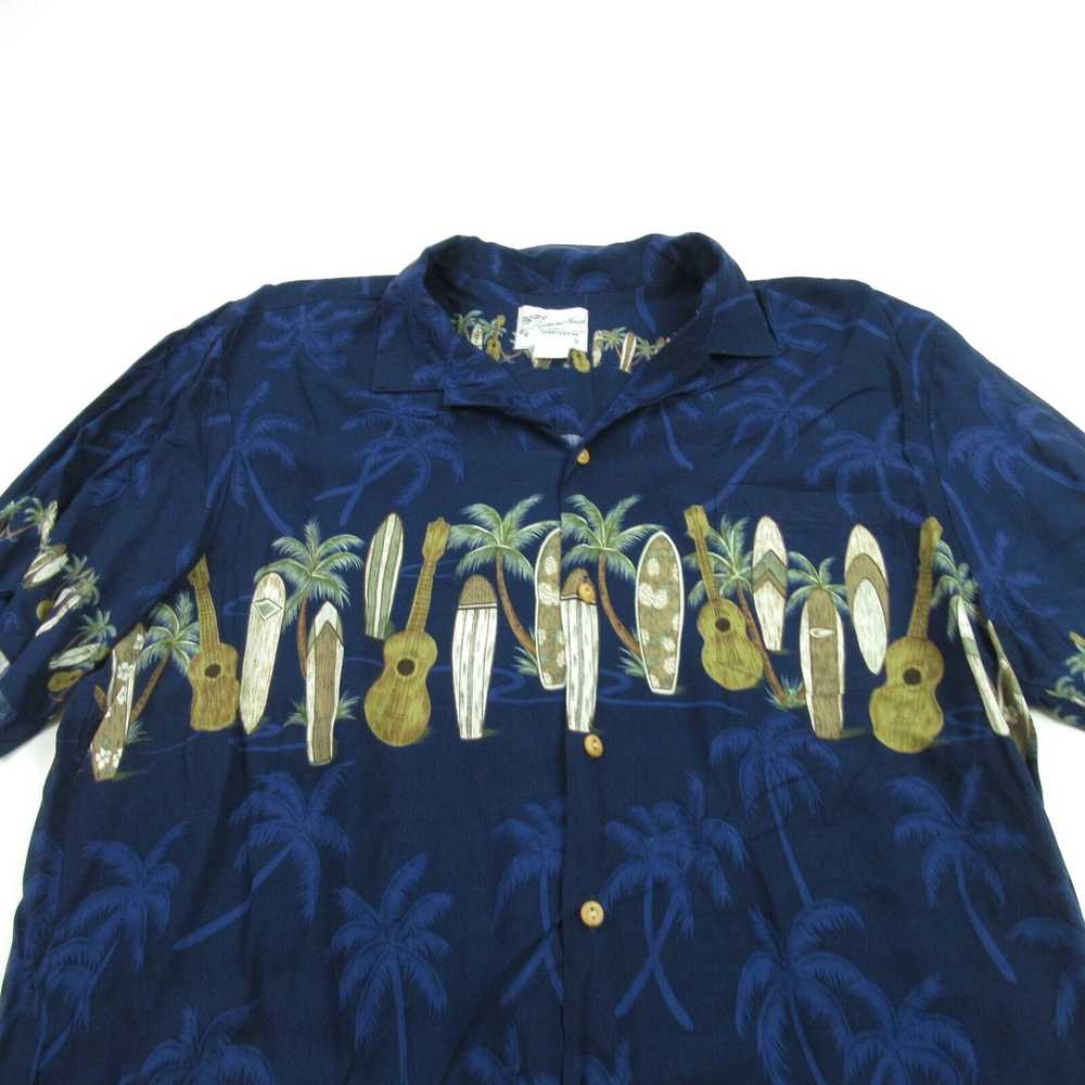 Vintage Hawaiian Shirt Mens 2XL Short Sleeve Butt… - image 2
