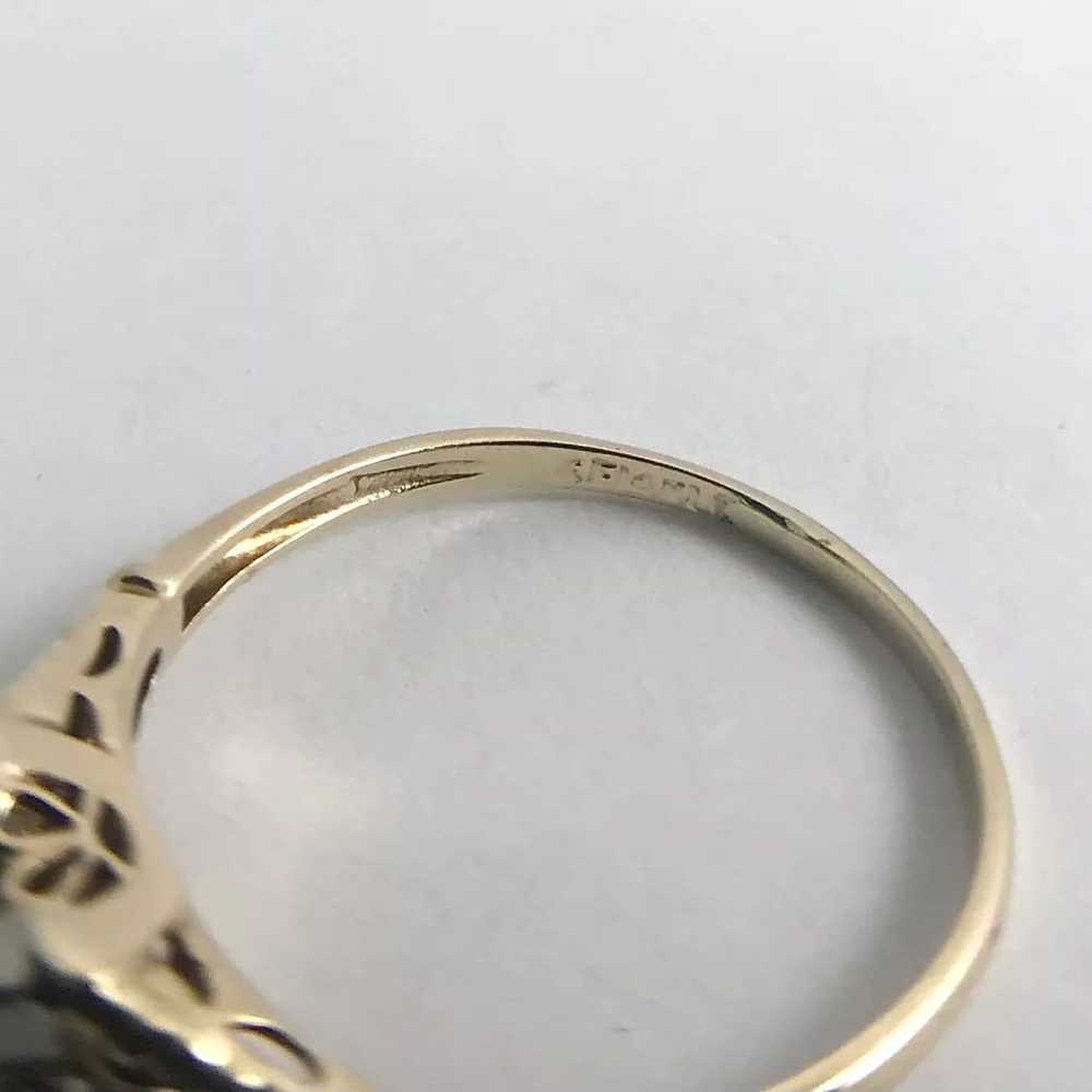 Vintage 1940's Two-Tone Diamond Engagement Ring 1… - image 9