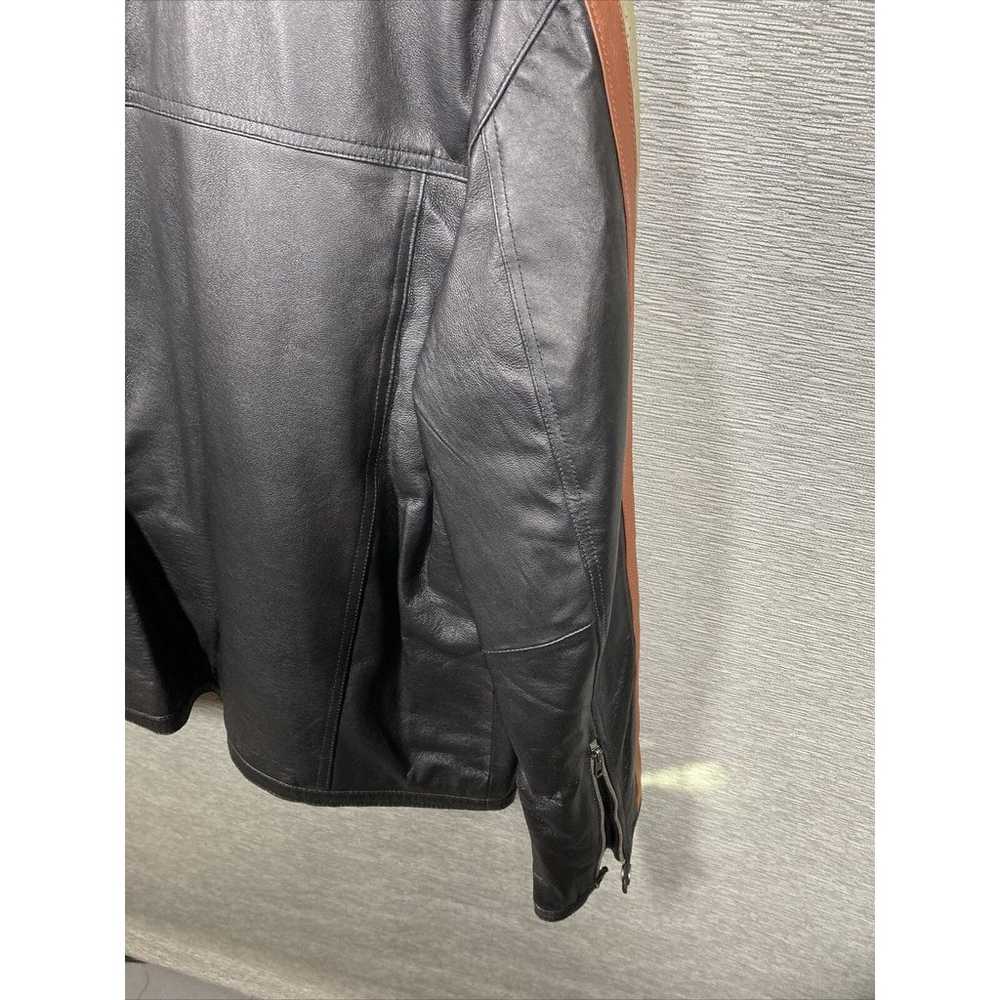 Street Legal Moto Leather Jacket With Orange/Beig… - image 11