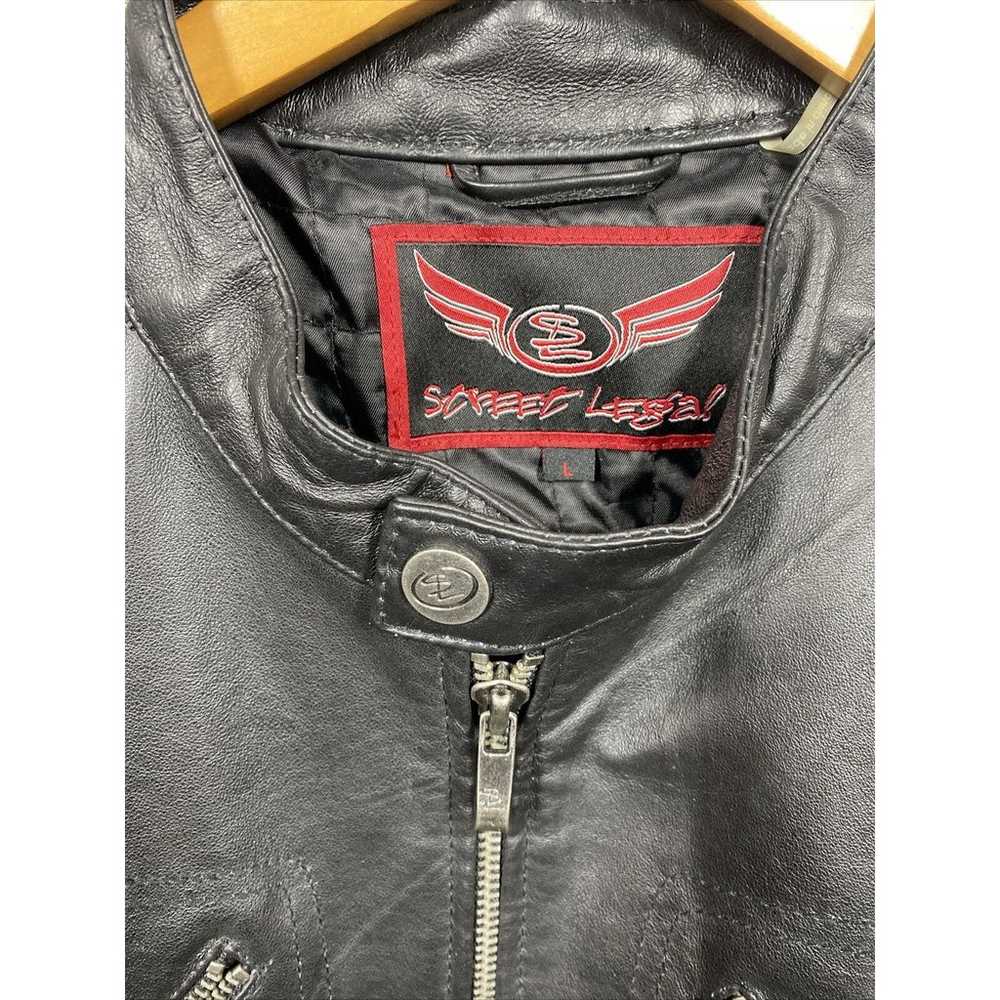 Street Legal Moto Leather Jacket With Orange/Beig… - image 5