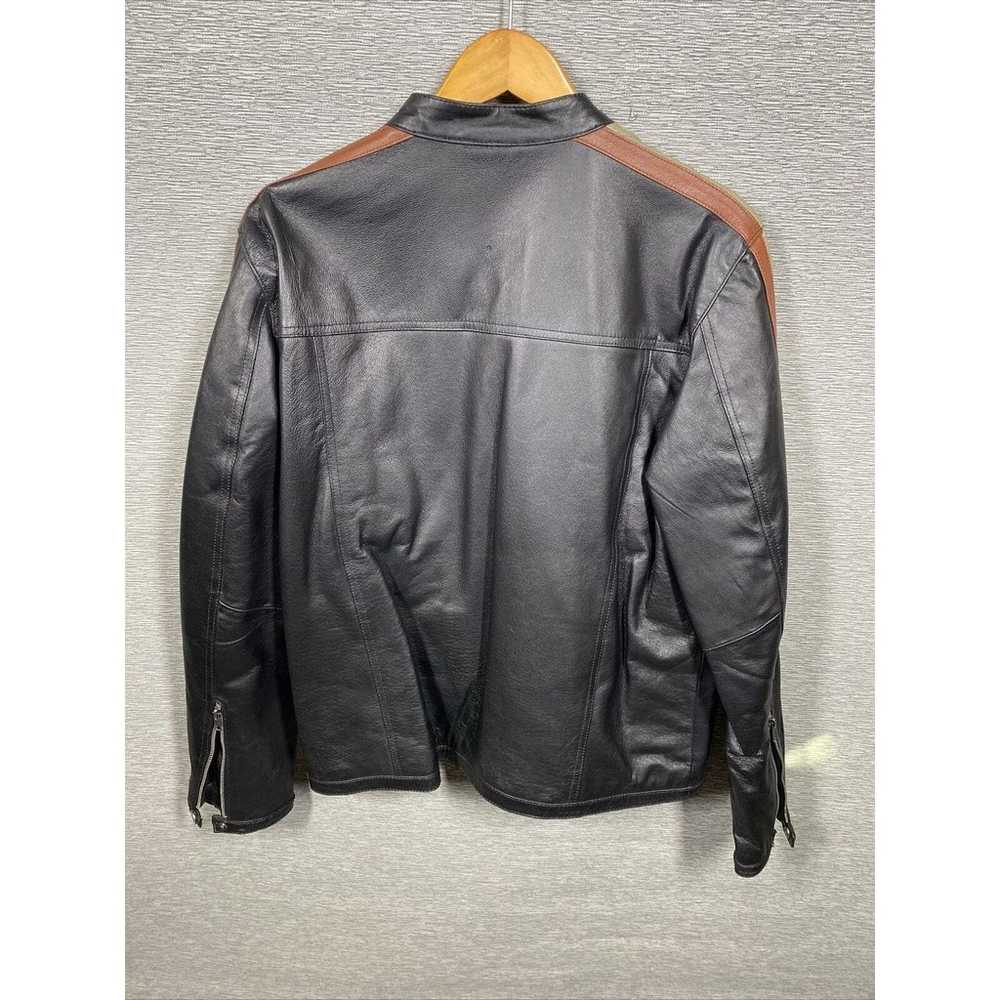 Street Legal Moto Leather Jacket With Orange/Beig… - image 9