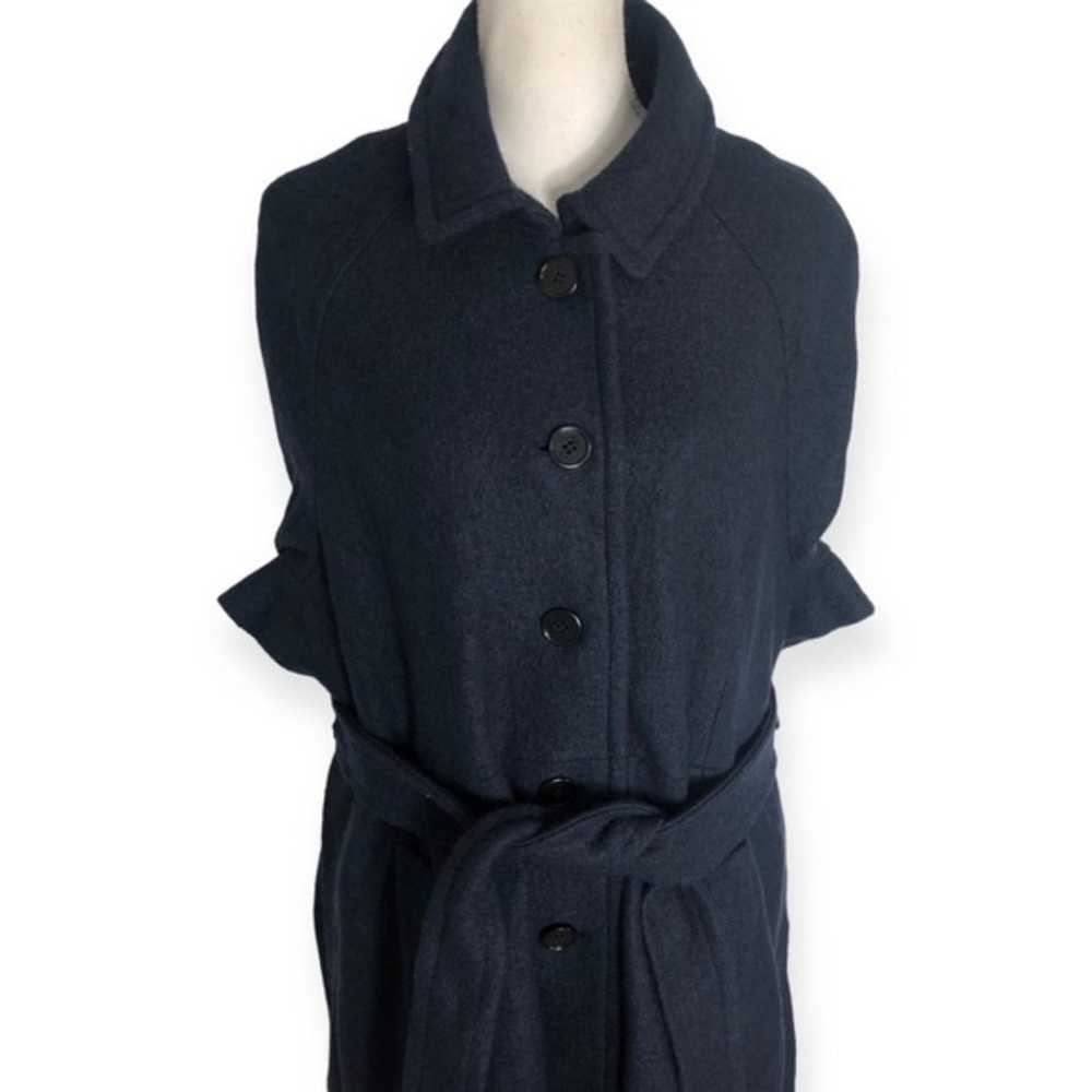 Ann Taylor Navy Blue Wool Blend Button Front Belt… - image 2