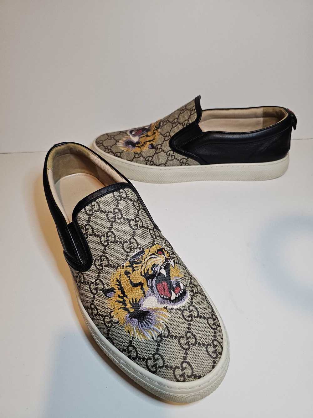 Designer × Gucci × Luxury Gucci Slip Ons Tiger Pr… - image 1