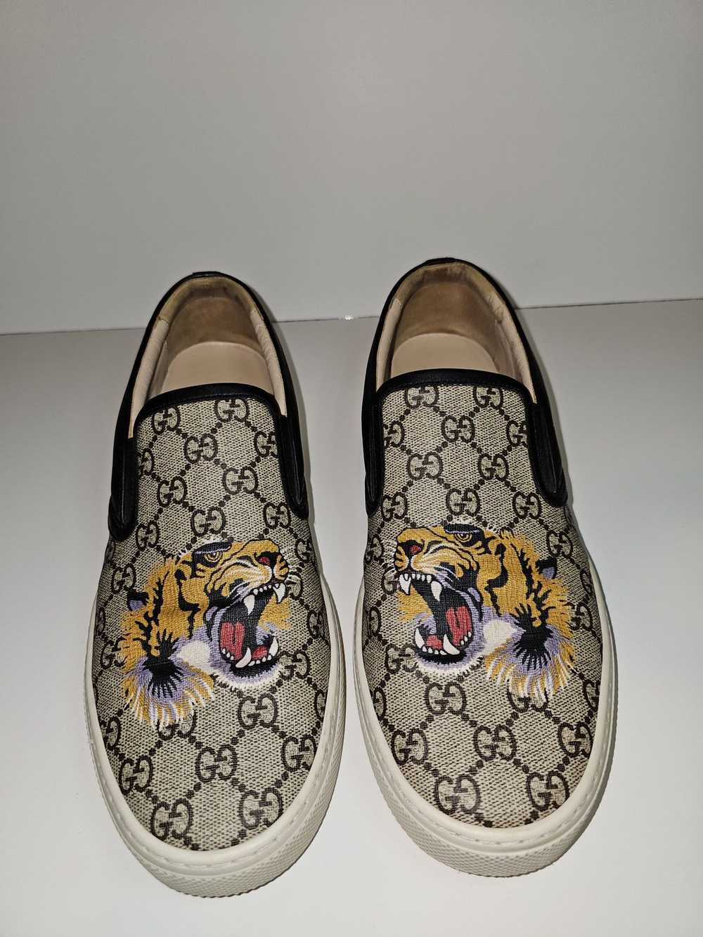 Designer × Gucci × Luxury Gucci Slip Ons Tiger Pr… - image 3