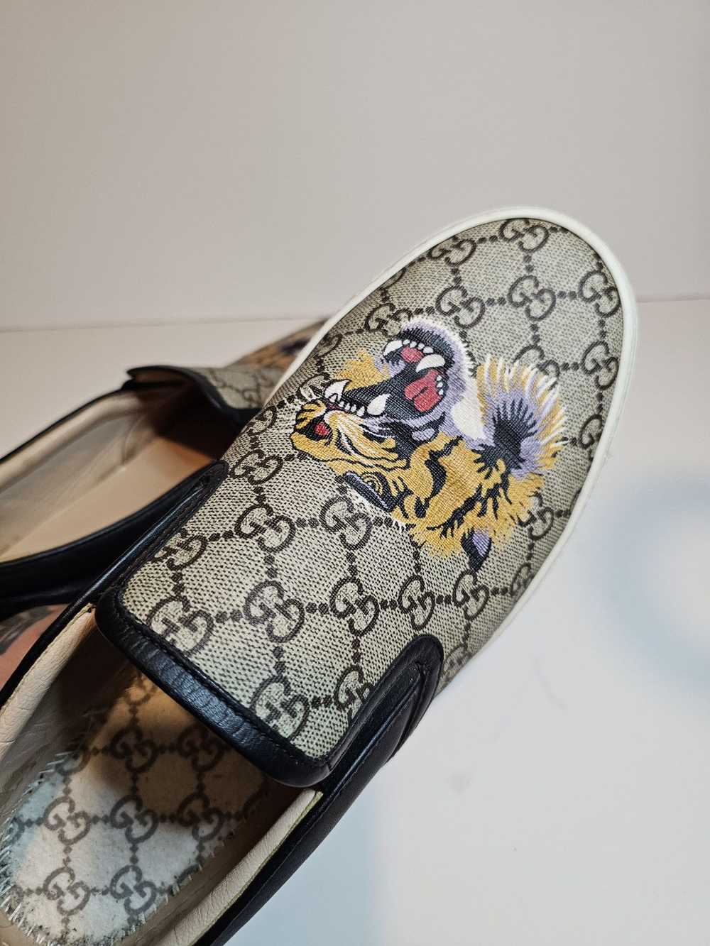 Designer × Gucci × Luxury Gucci Slip Ons Tiger Pr… - image 7