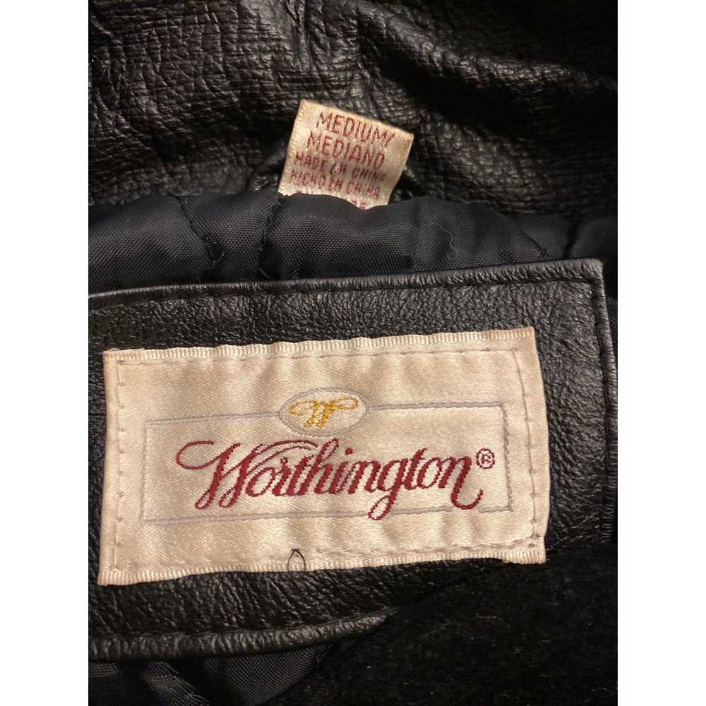 90s Worthington Butter Soft Black Leather Car Coa… - image 9