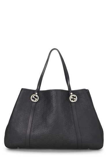 Black Guccissima Leather Twins Tote Large