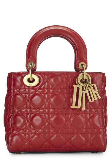 Red Calfskin My Lady Dior Lucky Charm Small
