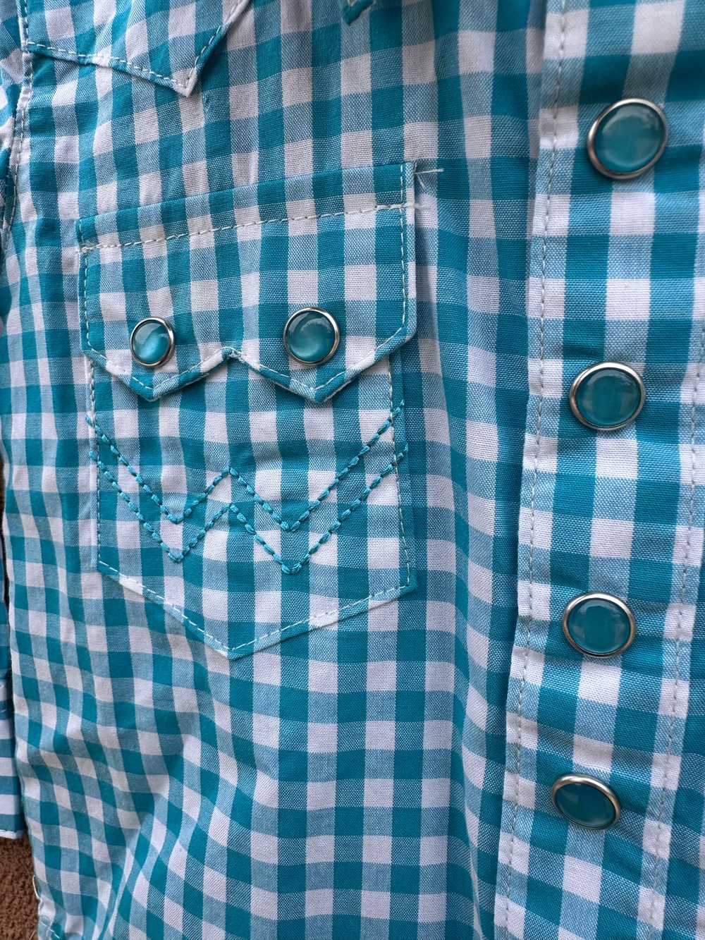 Blue Check Kids Western Shirt - image 2