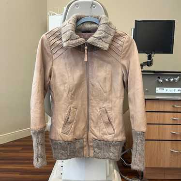 Mackage leather bomber jacket in tan