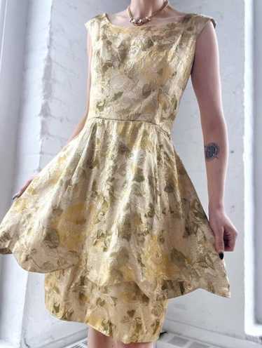 50s brocade scallop peplum scallop peplum dress