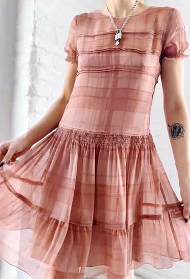 Miu Miu raspberry silk mini dress
