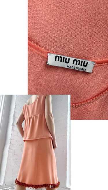 Miu Miu peachy sequin skirt set