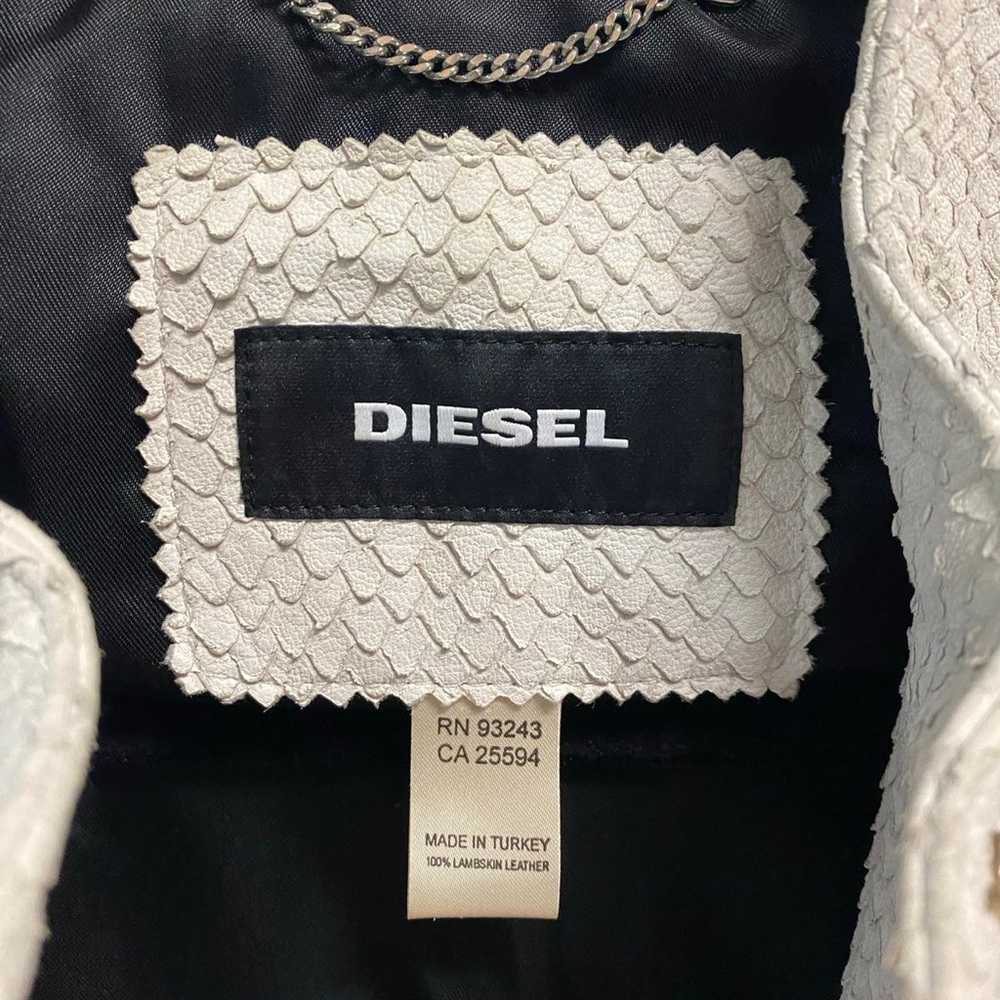 Diesel Off-White 100% Lambskin Leather Jacket Sz … - image 2