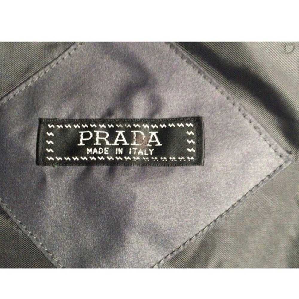 Prada Gray Blue Trench Puffer Jacket Coat with Ho… - image 8