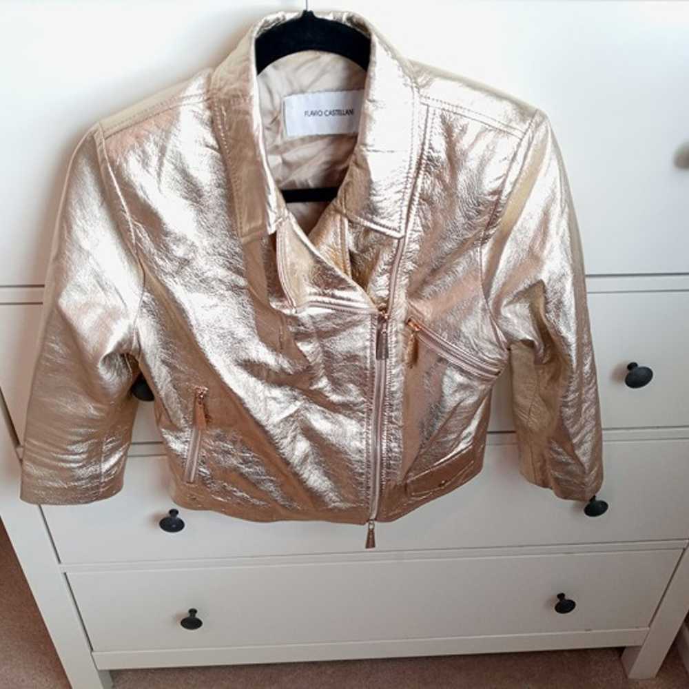 Flavio Castellani Leather Jacket Size Medium - image 2