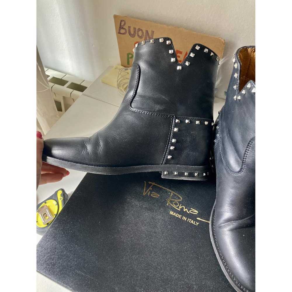 Via Roma xv Leather biker boots - image 3