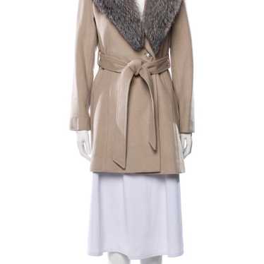 Sofia Cashmere wool blend fox fur collar coat
