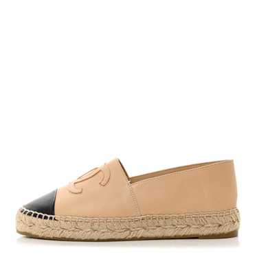 CHANEL Lambskin CC Espadrilles 36 Beige Black - image 1