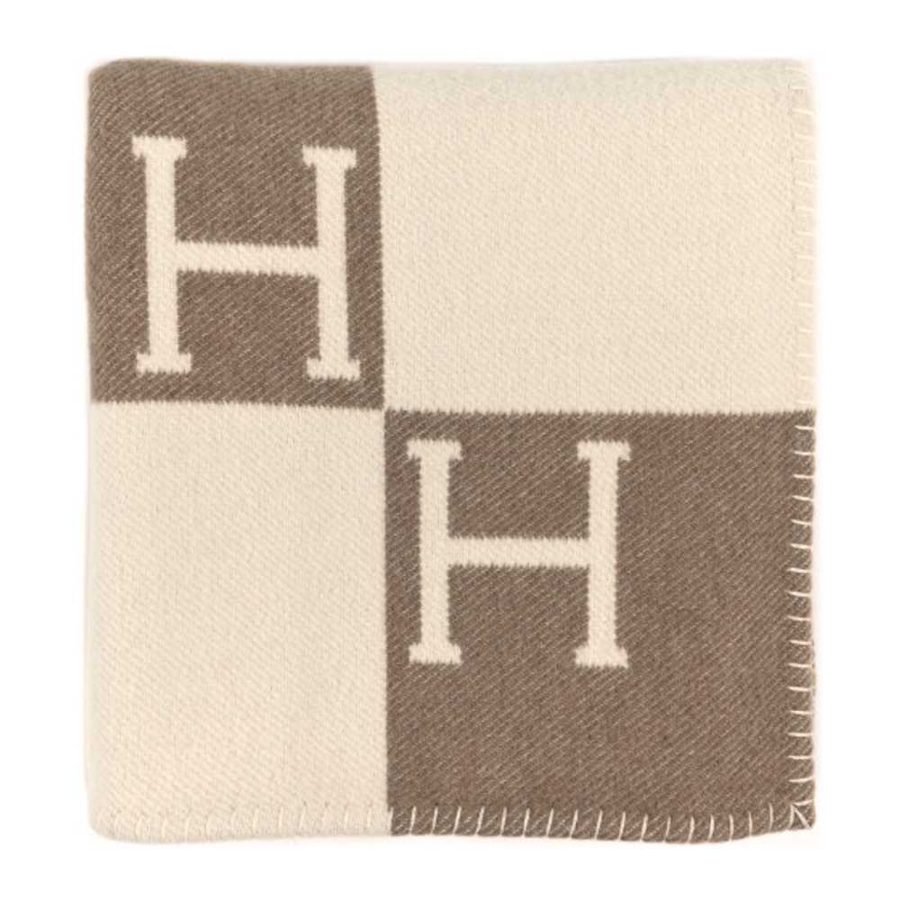 HERMES Wool Cashmere Avalon Baby Blanket Noisette… - image 1