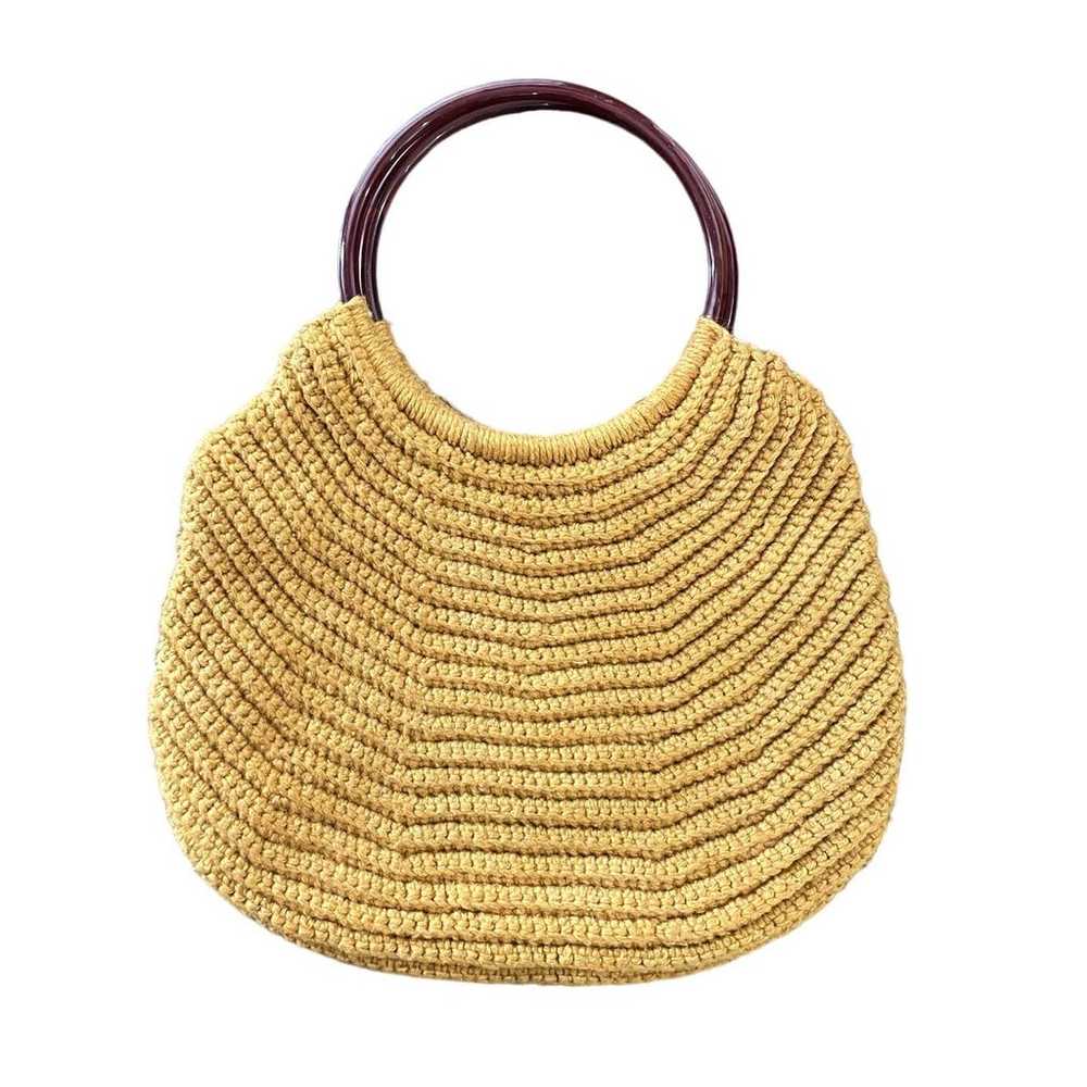 Vintage Crochet Knit Circle Handle Shoulder Bag P… - image 10