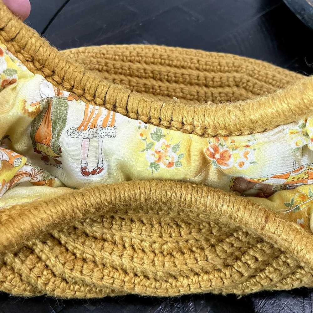 Vintage Crochet Knit Circle Handle Shoulder Bag P… - image 4