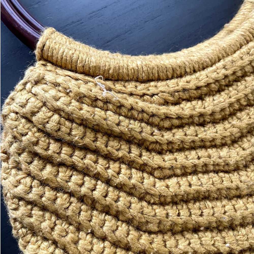 Vintage Crochet Knit Circle Handle Shoulder Bag P… - image 6