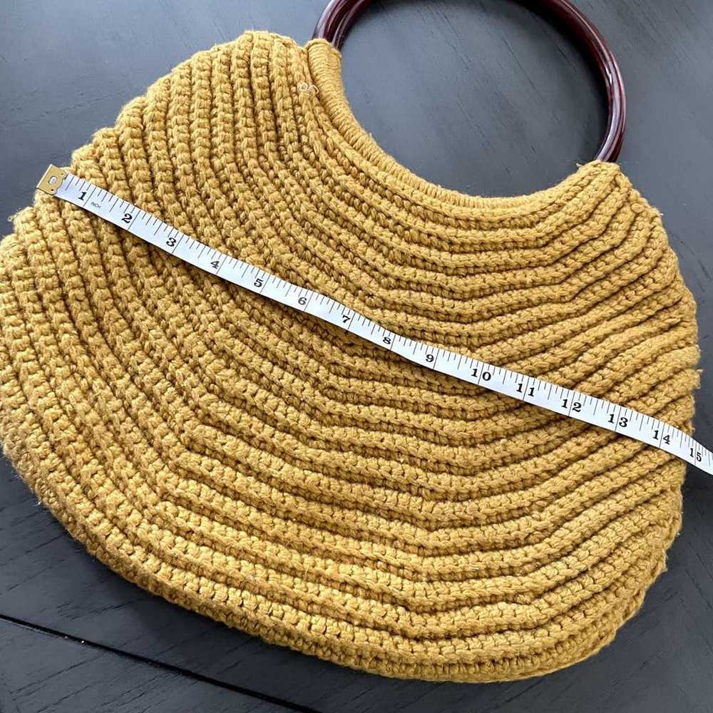 Vintage Crochet Knit Circle Handle Shoulder Bag P… - image 7
