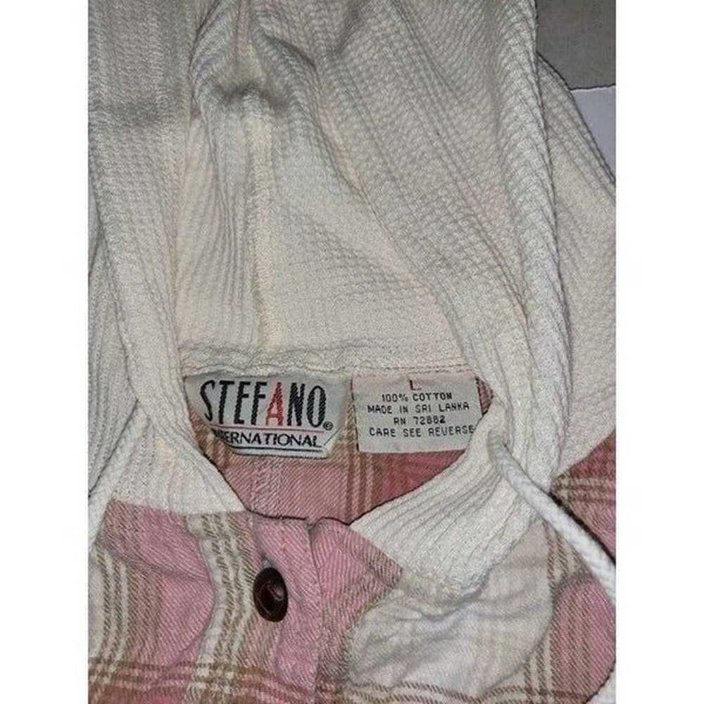 Stefano International Hooded Shirt Women Sz L Vin… - image 2