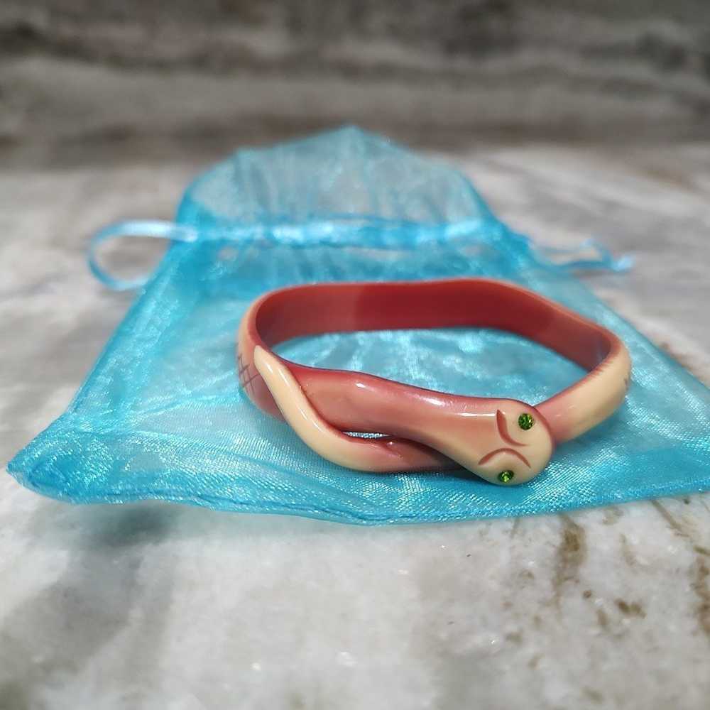 Bakelite Art Deco Snake Bangle - Vintage - Small - image 11