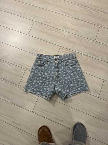 ERL ERL Light Wash Blue Star Denim Shorts