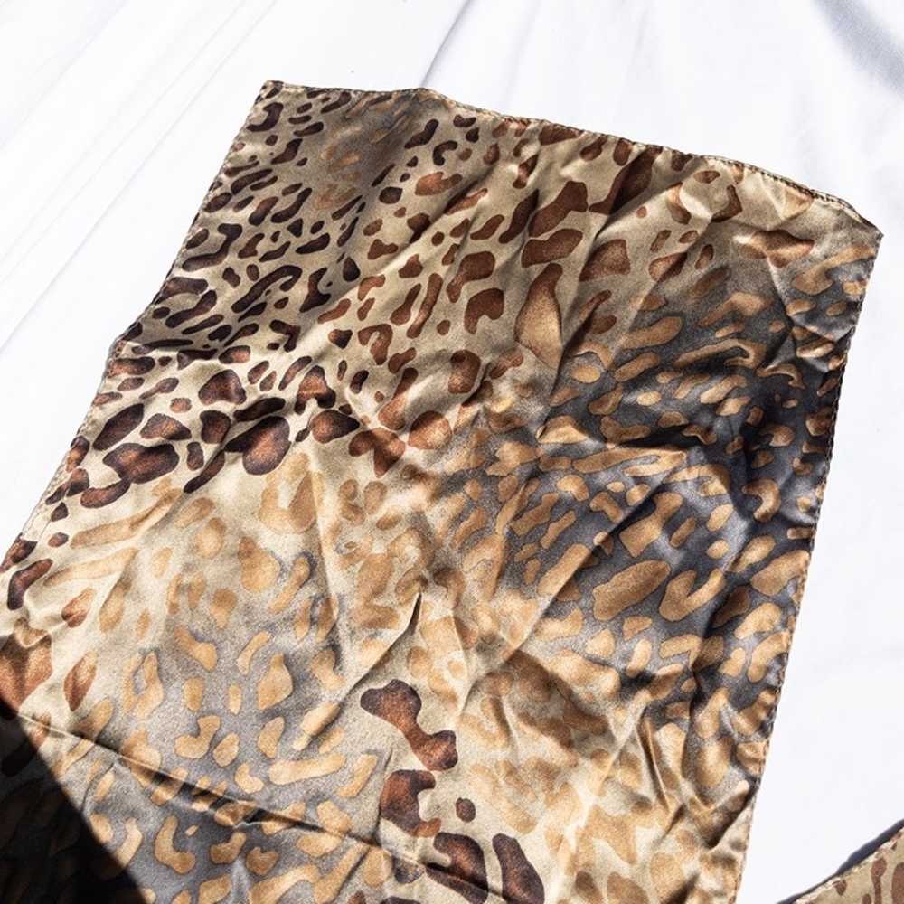 vintage cheetah print silk scarf - image 3